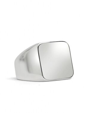 Stainless Steel Polished Blank Signet Ring -unisex ring